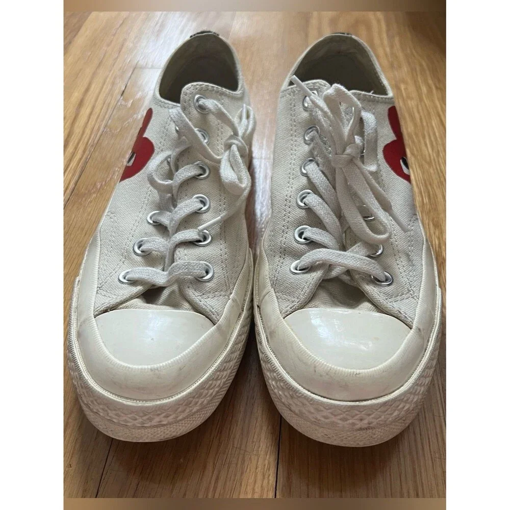 Comme des Garçons x Converse White Low-Top Sneakers Men’s Sz 7 Women’s 9